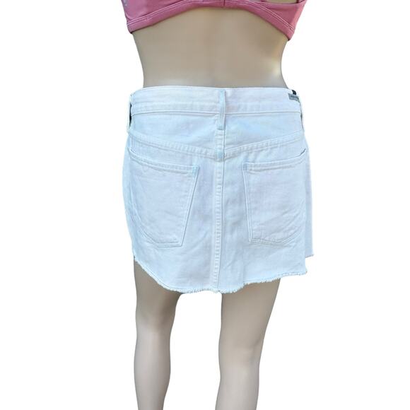 New Citizens of Humanity by Jerome Dahan Pink Cut Off Hem Denim Mini Skirt 25 - Picture 4 of 13